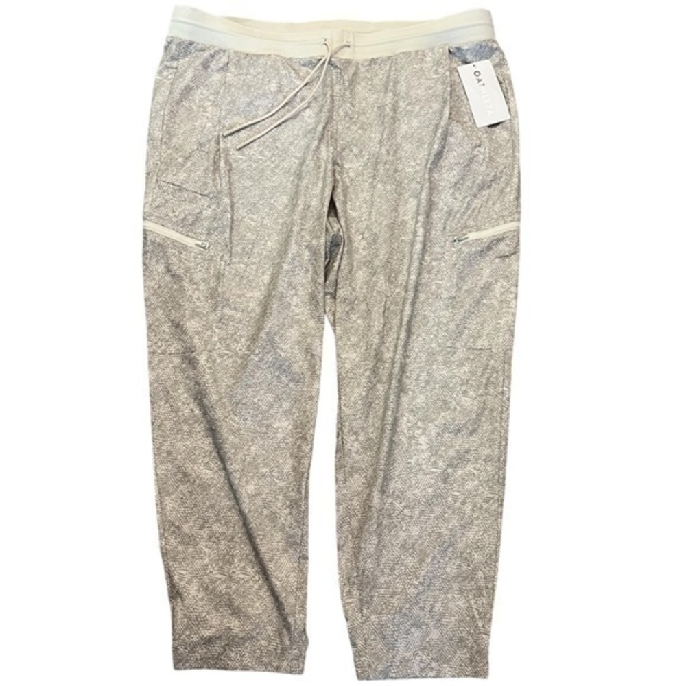 ATHLETA Venture Printed Pant, Viper Gray Featherweight Stretch 7 pocket recycled